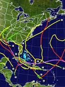 Hurrciane tracking map