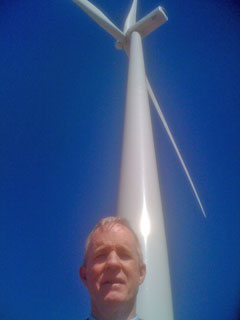 Mark Powell with turbine