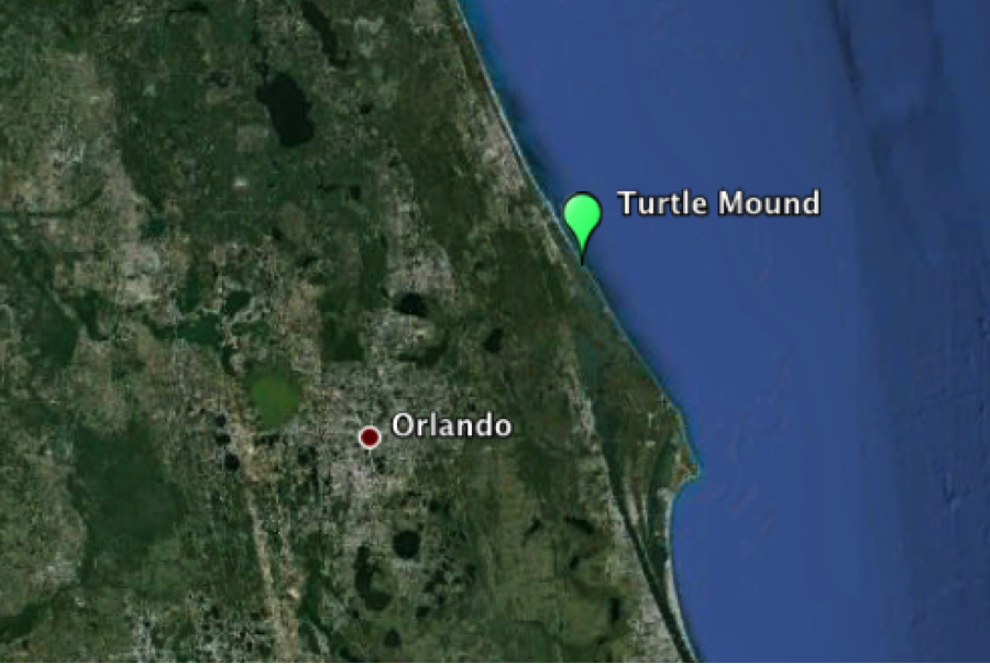 Cavanerval Case Study - Map displaying location of Turtle Mound